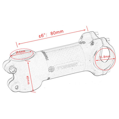 TOSEEK Road Mountain Bike Ultra-light Handlebar Stem Riser Faucet, Size: 6 Degree, 80mm (Gloss) - Outdoor & Sports by TOSEEK | Online Shopping UK | buy2fix