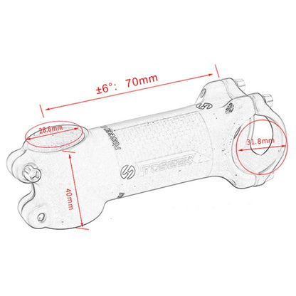 TOSEEK Road Mountain Bike Ultra-light Handlebar Stem Riser Faucet, Size: 6 Degree, 70mm (Matte) - Outdoor & Sports by TOSEEK | Online Shopping UK | buy2fix