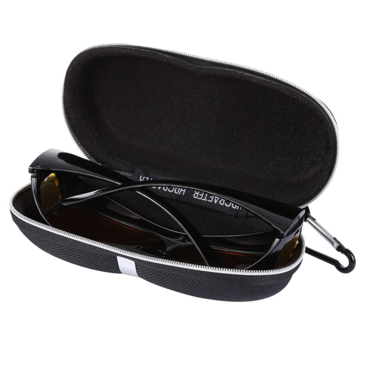 HDCRAFTER E-001 Sunglasses Zipper Style Solid Glasses Protection Case + Microfiber Cloth, Size: 16*7*4cm - Eyeglass Storages by buy2fix | Online Shopping UK | buy2fix