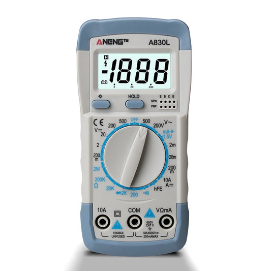 ANENG A830L Handheld Multimeter Household Electrical Instrument(White Grey) by ANENG