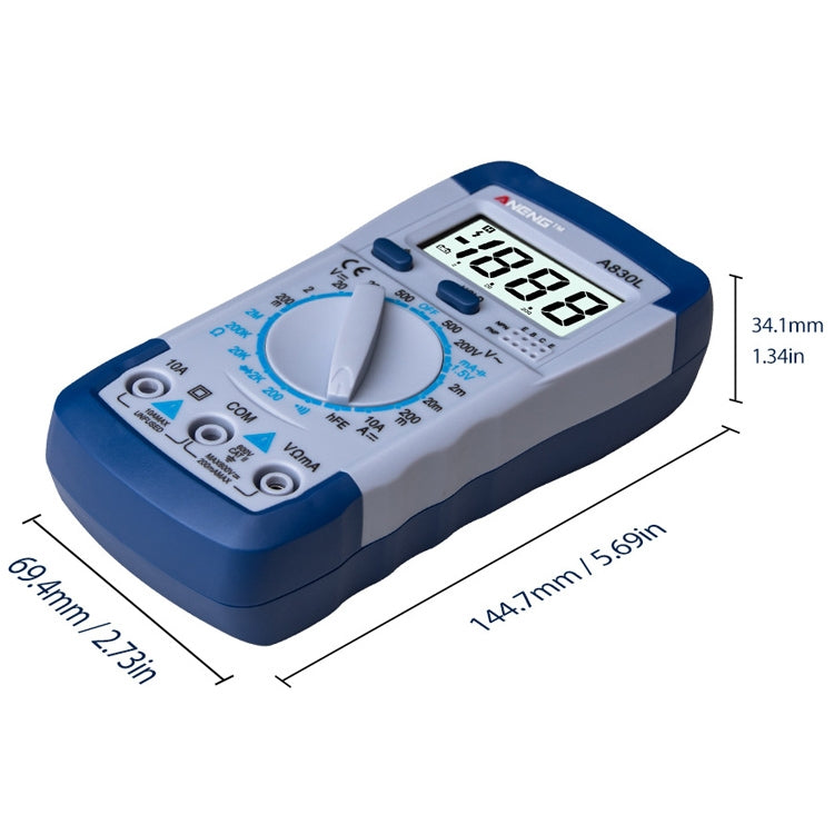 ANENG A830L Handheld Multimeter Household Electrical Instrument(Yellow Blue) - Consumer Electronics by ANENG | Online Shopping UK | buy2fix