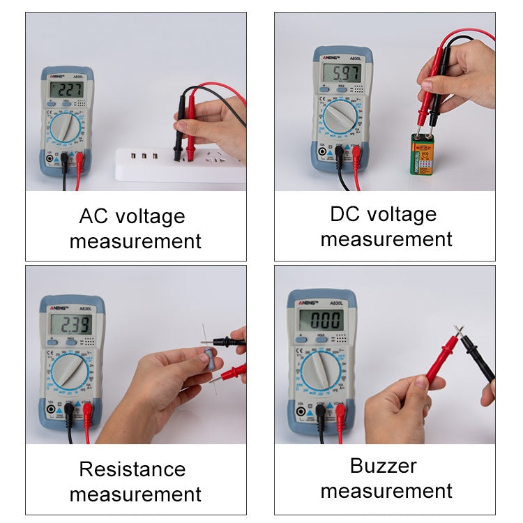 ANENG A830L Handheld Multimeter Household Electrical Instrument(Yellow Blue) - Consumer Electronics by ANENG | Online Shopping UK | buy2fix