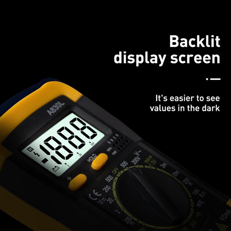 ANENG A830L Handheld Multimeter Household Electrical Instrument (Yellow Grey) - Consumer Electronics by ANENG | Online Shopping UK | buy2fix