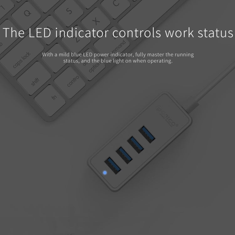 ORICO W5P-U3-30 4-Port USB 3.0 Desktop HUB with 30cm Micro USB Cable Power Supply(Black) - USB 3.0 HUB by ORICO | Online Shopping UK | buy2fix