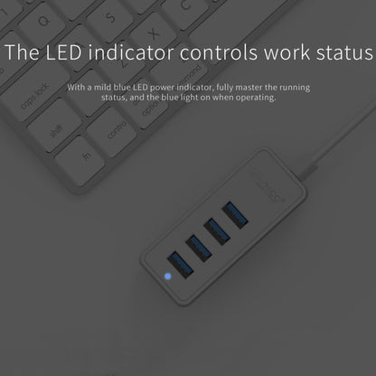 ORICO W5P-U3-30 4-Port USB 3.0 Desktop HUB with 30cm Micro USB Cable Power Supply(Black) - USB 3.0 HUB by ORICO | Online Shopping UK | buy2fix