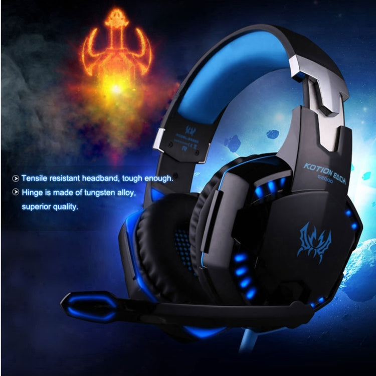 KOTION EACH G2000 Over-ear Game Gaming Headphone Headset Earphone Headband with Mic Stereo Bass LED Light for PC Gamer,Cable Length: About 2.2m(Orange + Black) - Multimedia Headset by KOTION EACH | Online Shopping UK | buy2fix
