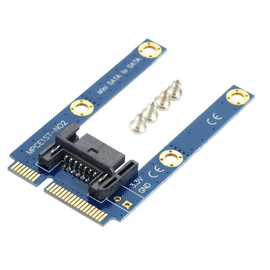 Carte adaptateur d'extension Mini PCI-E mSATA SSD vers SATA 7 broches MPCIe (bleu)
