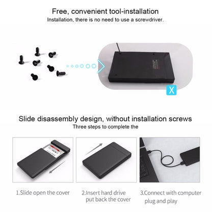 ORICO 2577U3 Grid Texture Design 2.5 inch ABS USB 3.0 Hard Drive Enclosure Box(Black) -  by ORICO | Online Shopping UK | buy2fix