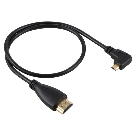 50cm 4K HDMI Male to Micro HDMI Right Angled Male Gold-plated Connector Adapter Cable by buy2fix