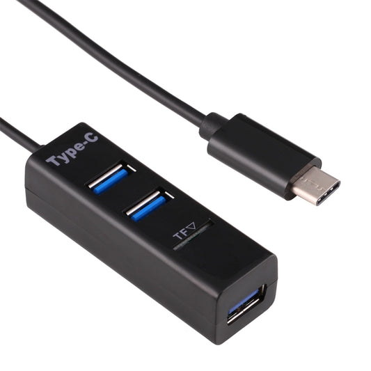 2 in 1 USB 3.1 USB-C / Type-C to USB 2.0 COMBO 3 Ports HUB + TF Card Reader(Black) by buy2fix