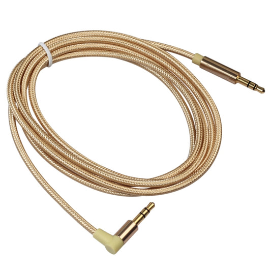 AV01 3.5mm Male to Male Elbow Audio Cable, Length: 1.5m(Gold) by buy2fix