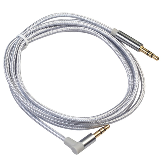 AV01 3.5mm Male to Male Elbow Audio Cable, Length: 1.5m (Silver Grey) by buy2fix