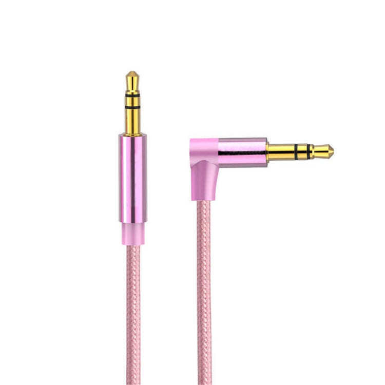 AV01 3.5mm Male to Male Elbow Audio Cable, Length: 2m (Rose Gold) by buy2fix