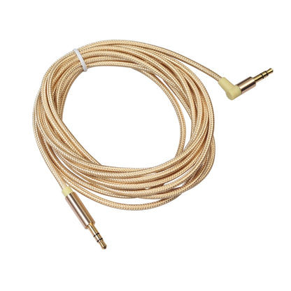 AV01 3.5mm Male to Male Elbow Audio Cable, Length: 3m(Gold) - Aux Cable by buy2fix | Online Shopping UK | buy2fix