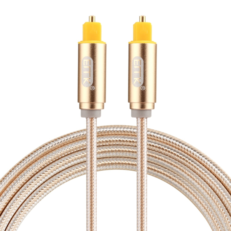 EMK 1.5m OD4.0mm Gold Plated Metal Head Woven Line Toslink Male to Male Digital Optical Audio Cable(Gold) - Audio Optical Cables by EMK | Online Shopping UK | buy2fix