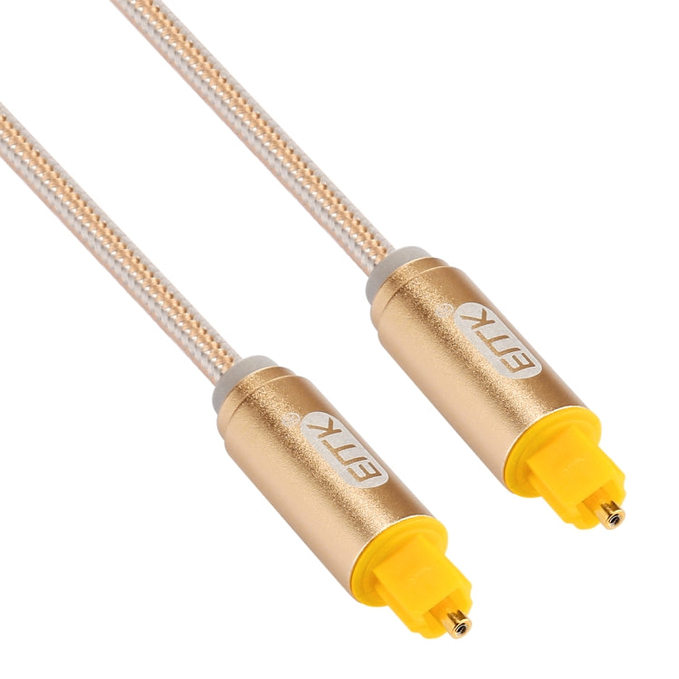 EMK 5m OD4.0mm Gold Plated Metal Head Woven Line Toslink Male to Male Digital Optical Audio Cable(Gold) - Audio Optical Cables by EMK | Online Shopping UK | buy2fix