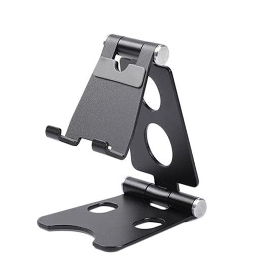 ROOSTAND R2 Aluminum Alloy Mobile Desktop Tablet Bracket Double Folding Lazy Artifact, Size: 6.4x7x9cm(Black) by buy2fix
