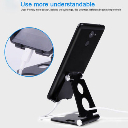 ROOSTAND R2 Aluminum Alloy Mobile Desktop Tablet Bracket Double Folding Lazy Artifact, Size: 6.4x7x9cm(Black) - Desktop Holder by buy2fix | Online Shopping UK | buy2fix