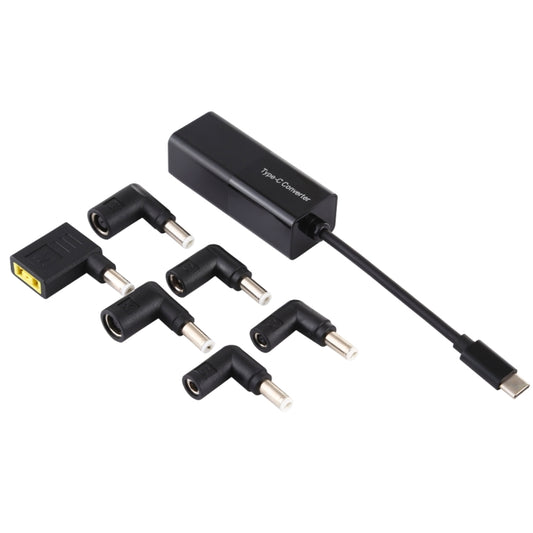 Laptop Power Adapter 65W USB-C / Type-C Converter to 6 in 1 Power Adapter (Black) by buy2fix