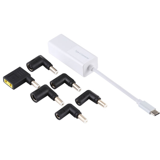Laptop Power Adapter 65W USB-C / Type-C Converter to 6 in 1 Power Adapter (White) by buy2fix