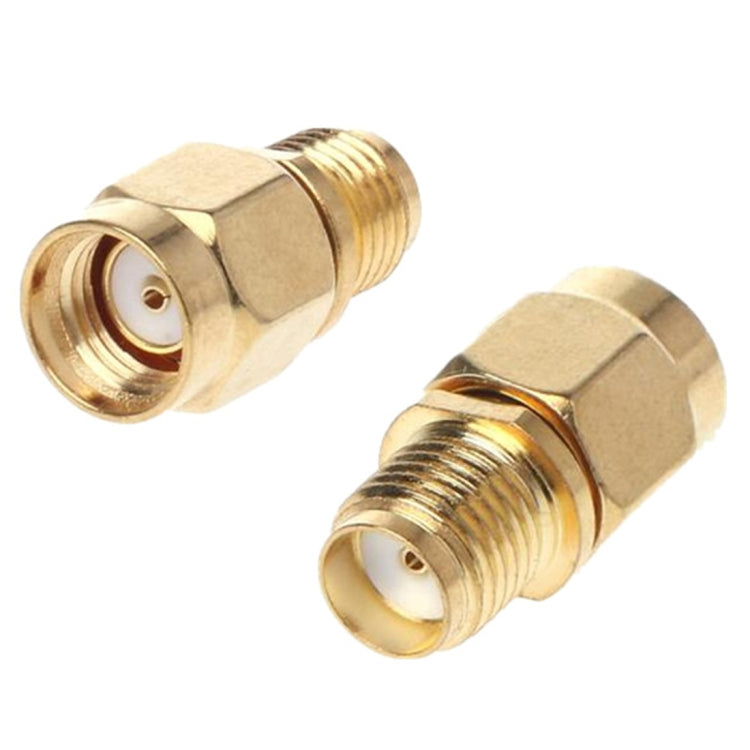 Straight Gold Plated RP-SMA Male to SMA Female Adapter by buy2fix