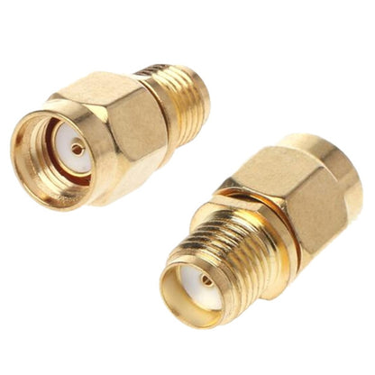 Straight Gold Plated RP-SMA Male to SMA Female Adapter by buy2fix