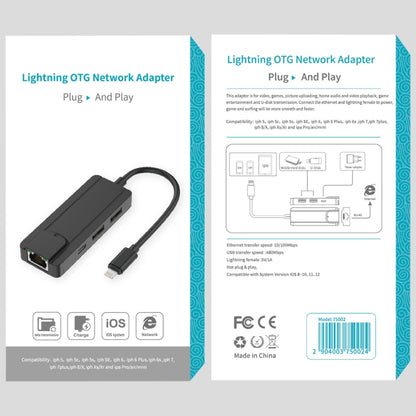 Onten 75002 8PIN to RJ45 Hub USB 2.0 Adapter(Black) - USB 2.0 HUB by Onten | Online Shopping UK | buy2fix