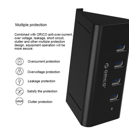 ORICO SHC-U3 ABS Material Desktop 4 Ports USB 3.0 HUB with Phone / Tablet Holder & 1m USB Cable & LED Indicator - Computer & Networking by ORICO | Online Shopping UK | buy2fix