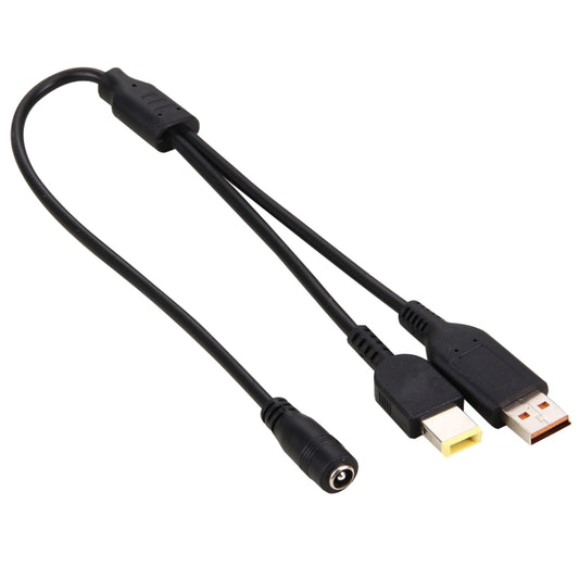 5.5x2.1mm Female to YOGA 3 & Big Square USB (First Generation) Male Interfaces Power Adapter Cable for Lenovo Thinkpad/ThinkBook/Xiaoxin, Length: about 30cm by buy2fix