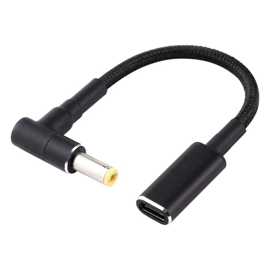 PD 100W 18.5-20V 5.5 x 2.5mm Elbow to USB-C / Type-C Adapter Nylon Braid Cable by buy2fix