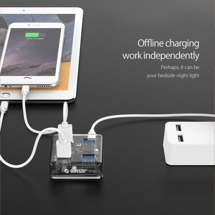 ORICO MH4U-100 USB 3.0 Transparent Desktop HUB with 100cm Micro USB Cable - USB 3.0 HUB by ORICO | Online Shopping UK | buy2fix