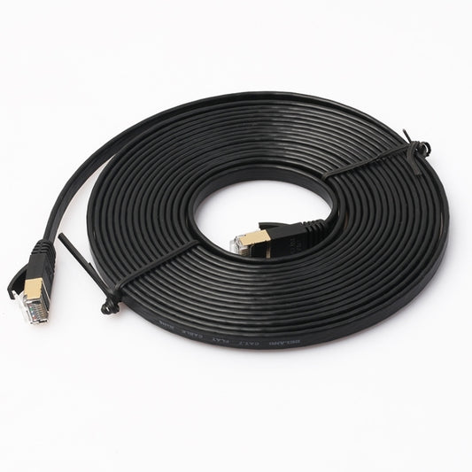 5m CAT7 10 Gigabit Ethernet Ultra Flat Patch Cable for Modem Router LAN Network - Built with Shielded RJ45 Connectors (Black) by buy2fix