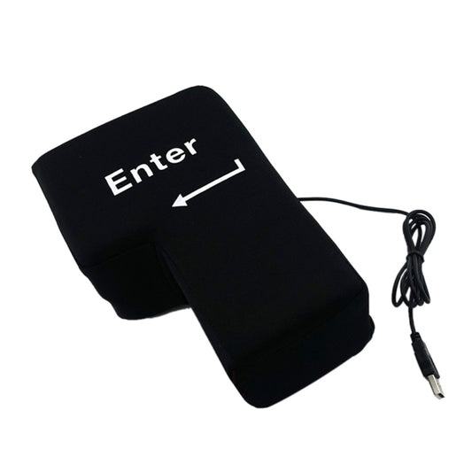 Big Enter Button USB Computer Desktop Pillow Creative Vent Enter Key Hand Pillow(Black) by buy2fix