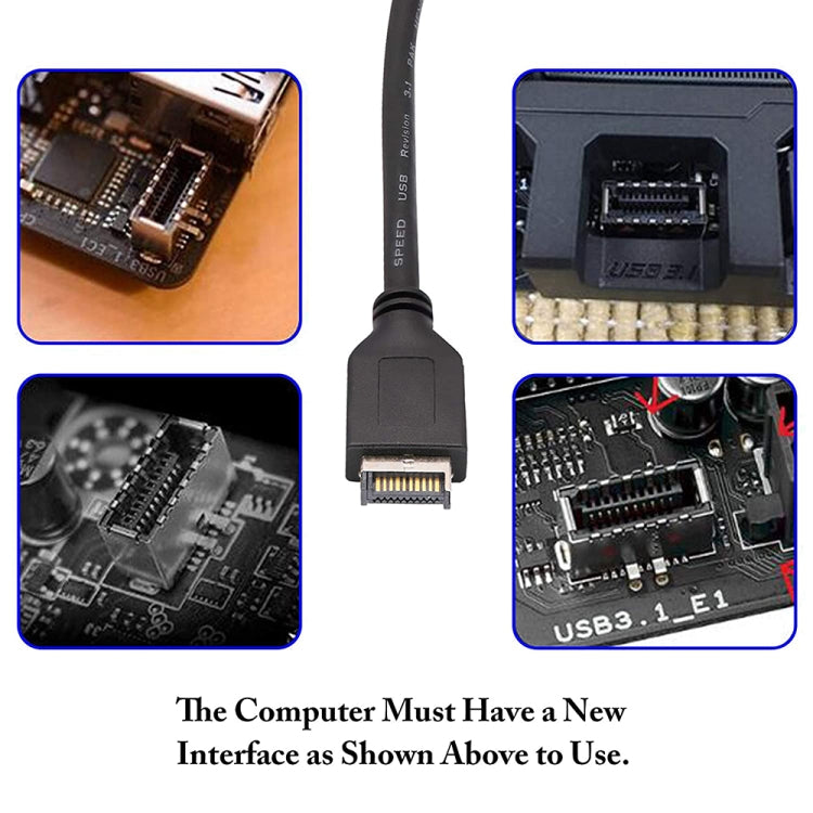 30cm USB 3.1 Type-E to USB 3.0 Motherboard 19 Pin Male Expansion Cable -  by buy2fix | Online Shopping UK | buy2fix