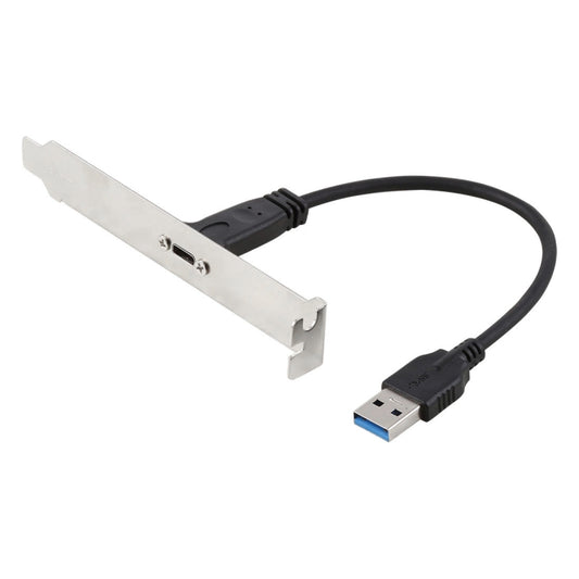 20cm Panel Bracket Header USB-C / Type-C Female to USB 3.0 Male Extension Wire Connector Cord Cable by buy2fix