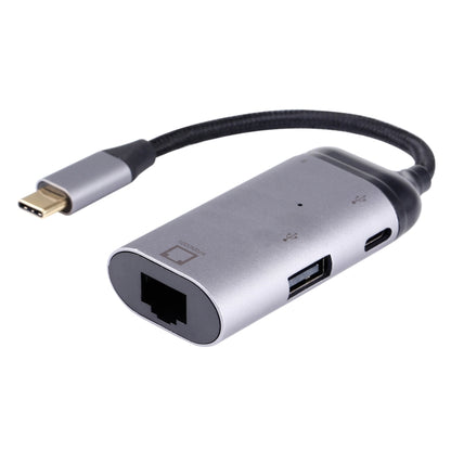 Type-C / USB-C Male to RJ45 Female  + Type-C / USB-C Female + USB Female Adapter Converter - Computer & Networking by buy2fix | Online Shopping UK | buy2fix