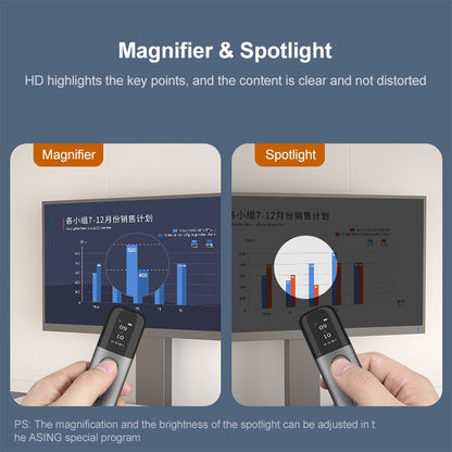ASiNG A9 128MB Red Light Multifunctional PPT Touch Laser Page Turning Pen Wireless Presenter(Grey) -  by ASiNG | Online Shopping UK | buy2fix