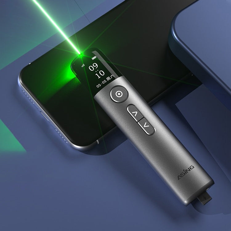 ASiNG A9 32GB Green Light Multifunctional PPT Touch Laser Page Turning Pen Wireless Presenter (Grey) -  by ASiNG | Online Shopping UK | buy2fix