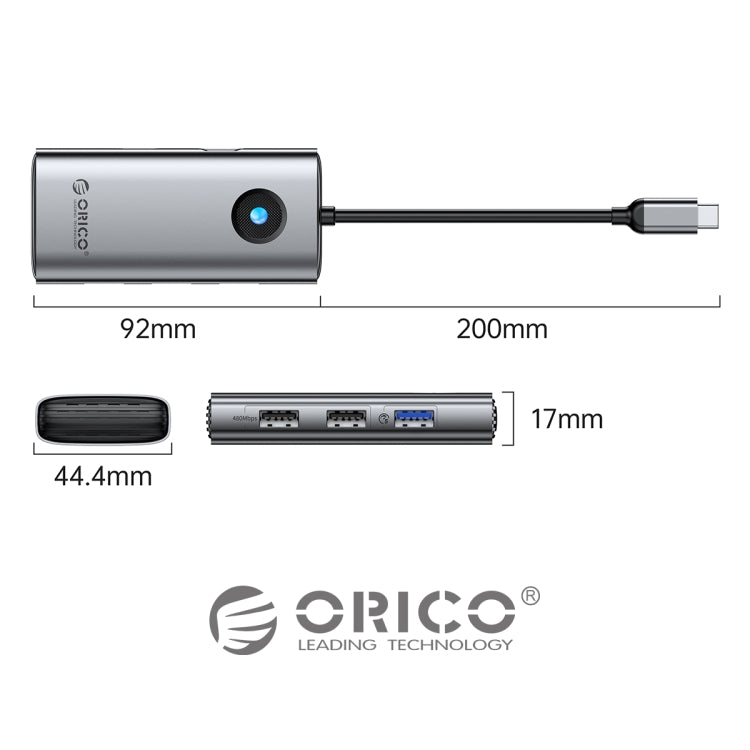 ORICO PW11-5P Type-C / USB-C 5-in-1 5Gbps Multifunction Docking Station(Silver) - Computer & Networking by ORICO | Online Shopping UK | buy2fix