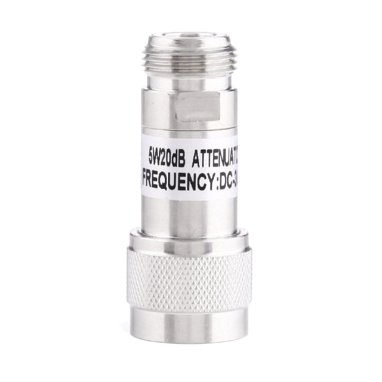 5W 20dBi N Female to N Male DC-13GHz Frequency Gain Attenuator(Silver) - Connectors by buy2fix | Online Shopping UK | buy2fix