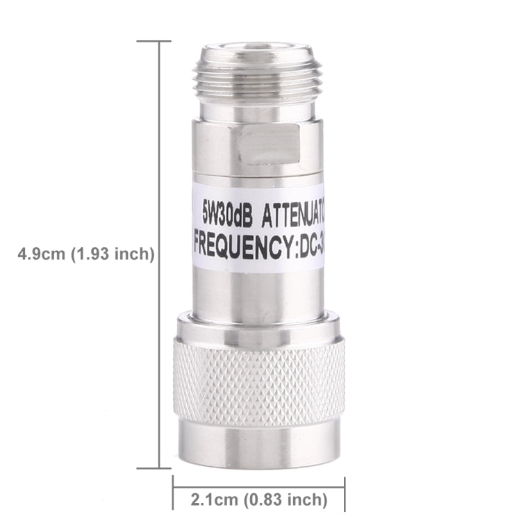 5W 30dBi N Female to N Male DC-13GHz Frequency Gain Attenuator(Silver) by buy2fix