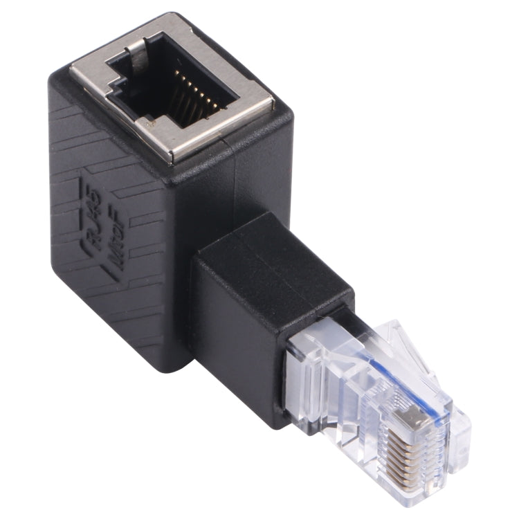 RJ45 Male to Female Converter 90 Degrees Extension Adapter for Cat5 Cat6 LAN Ethernet Network Cable - Lan Cable and Tools by buy2fix | Online Shopping UK | buy2fix