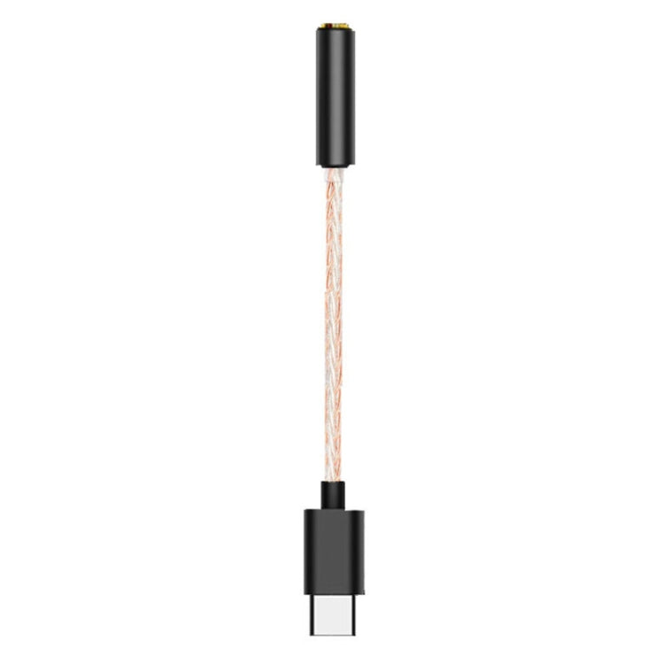 TA12-R USB-C / Type-C Male to 3.5mm Audio Female Single Crystal Copper Braid Earphone Adapter (Bronze) - Type-C Adapter by buy2fix | Online Shopping UK | buy2fix