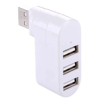 180 Degree Rotation USB Head 3 Ports USB 2.0 Portable HUB(White) - Computer & Networking by buy2fix | Online Shopping UK | buy2fix