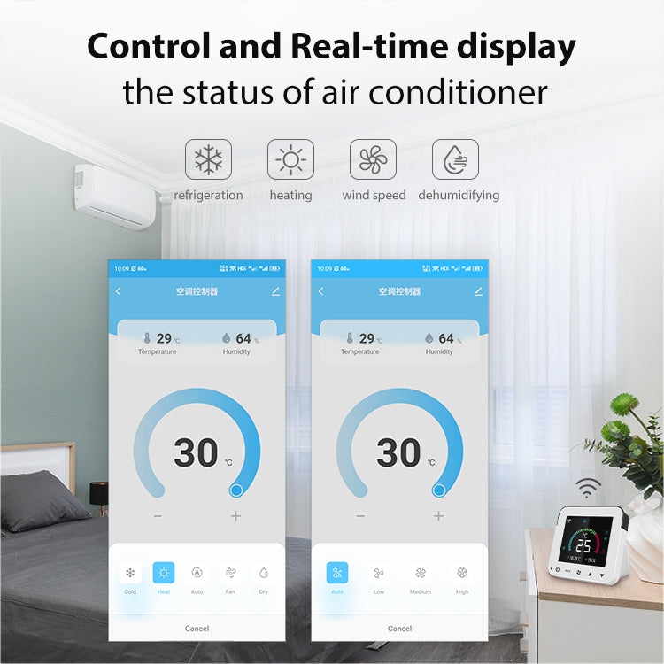 NEO NAS-RT01W WiFi Smart Color Screen Infrared Air Conditioner Controller Thermostat(White) - Consumer Electronics by NEO | Online Shopping UK | buy2fix