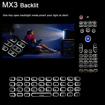 MX3-L White Backlit Version 2.4GHz Fly Air Mouse Wireless Keyboard Remote Control - MINI PC Accessories & Gadgets by buy2fix | Online Shopping UK | buy2fix