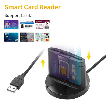 Rocketek SCR02 Desktop USB2.0 SIM / CAC Smart Card Reader (Black) -  by ROCKETEK | Online Shopping UK | buy2fix