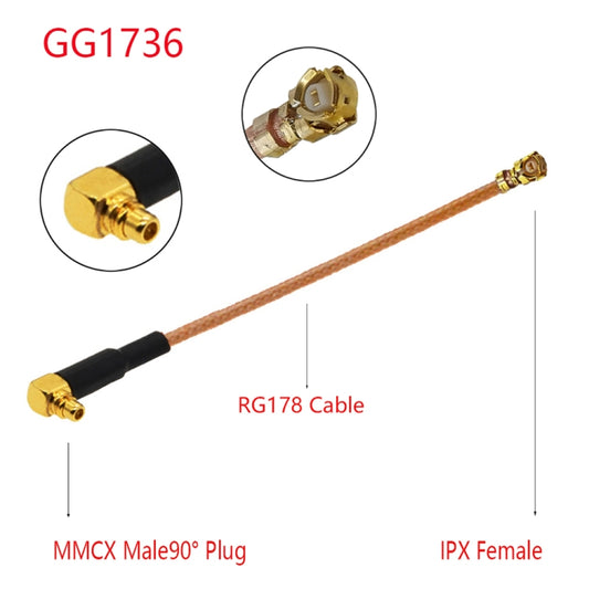 IPX Female to GG1736 MMCX Male Elbow RG178 Adapter Cable, Length: 15cm by buy2fix