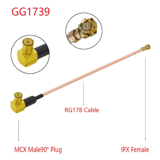 IPX Female to GG1739 MCX Male Elbow RG178 Adapter Cable, Length: 15cm by buy2fix