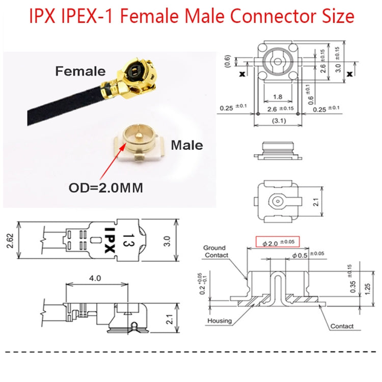 IPX Female to GG1732 SMA Male RG178 Adapter Cable, Length: 15cm by buy2fix